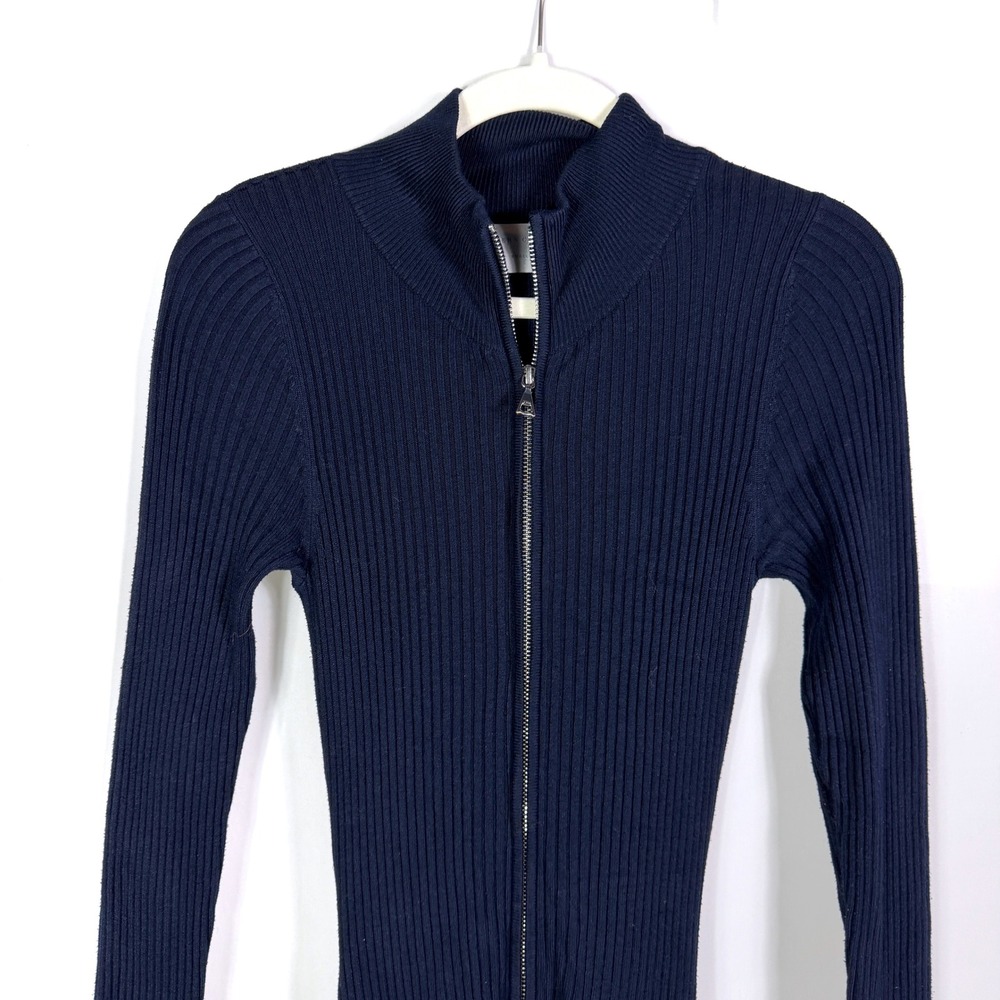 Modern Citizen Janne Zip Sweater Dress Navy Blue Ribbed Knit Long Sleeve Sz S - Picture 6 of 11